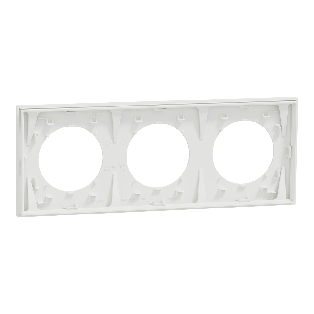 Odace plaque 3 postes blanc